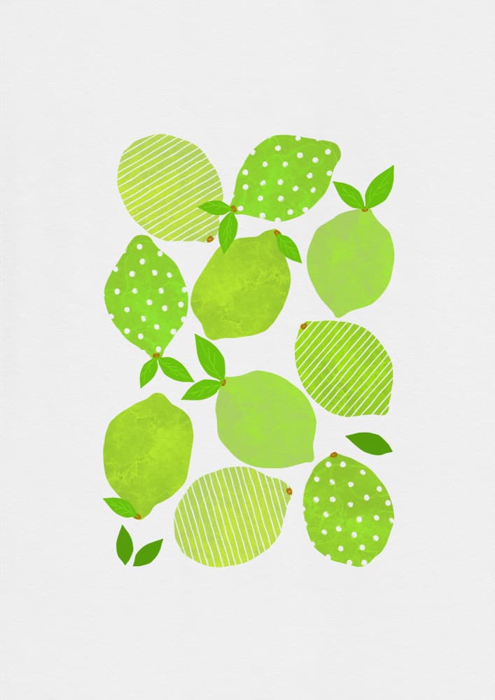 Vibrant Green Limes by Orara Studio — canvas wall art