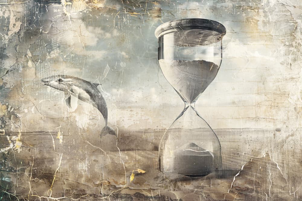 Dolphin Hourglass Dream by Rafal Kulik — canvas wall art