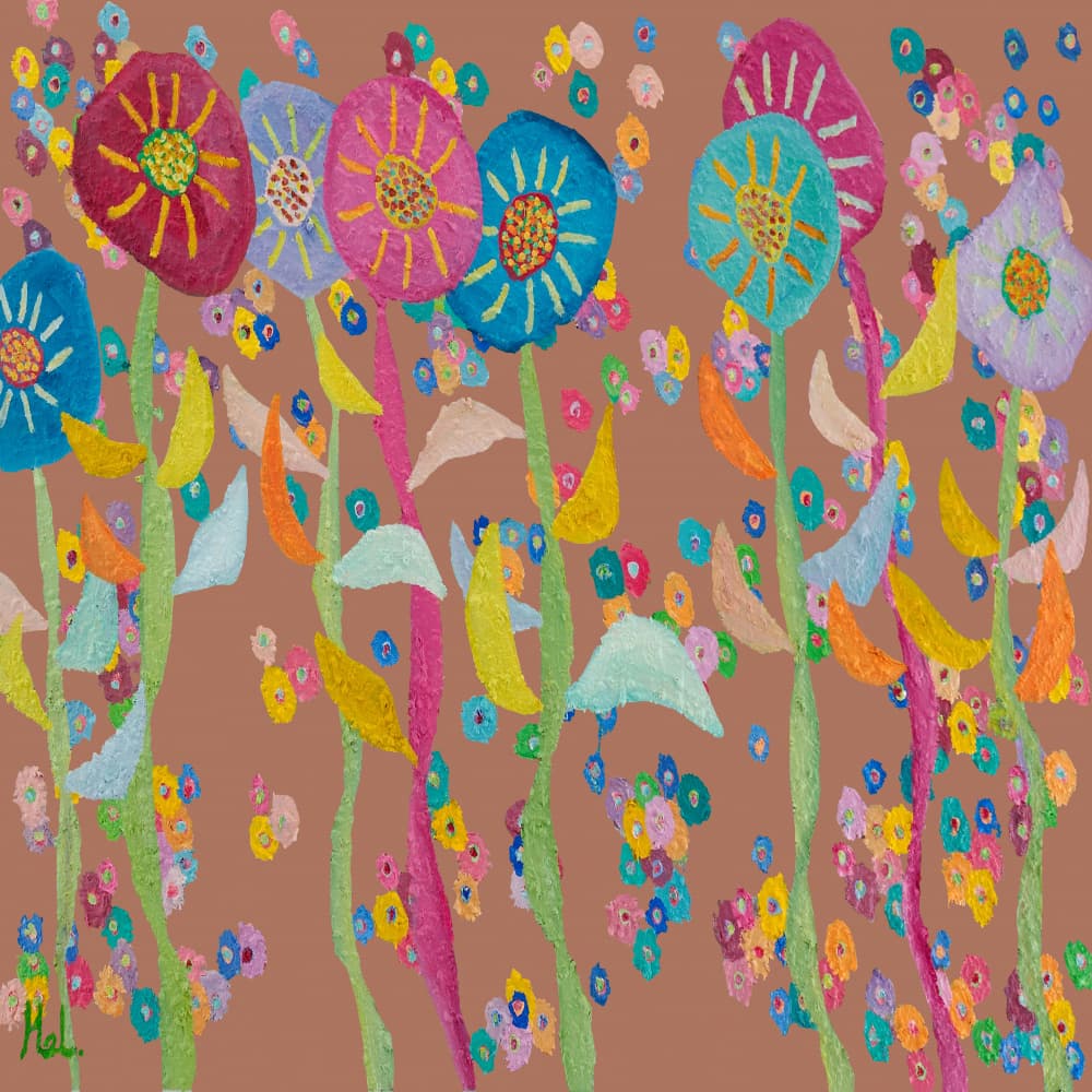 Whimsical Flower Garden by Helen Joynson — canvas wall art