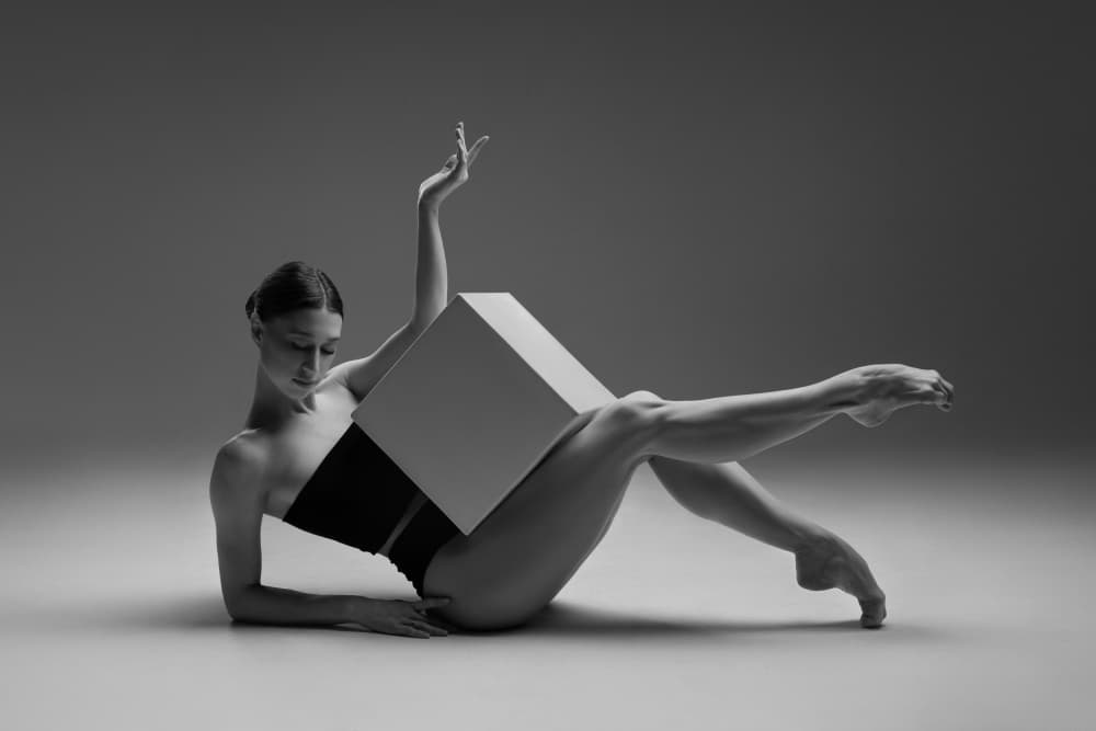 Dancer With Cube by Natalya Sleta — canvas wall art