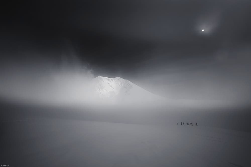 Snowy Mountain Expedition by swapnil deshpande — canvas wall art