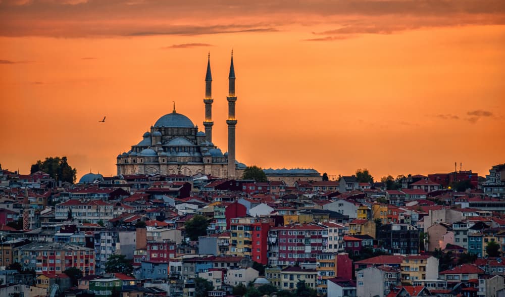 Golden Istanbul Sunset by Vasil Nanev — canvas wall art