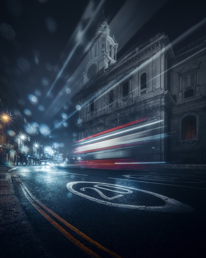 Dynamic City Night by David George — canvas wall art