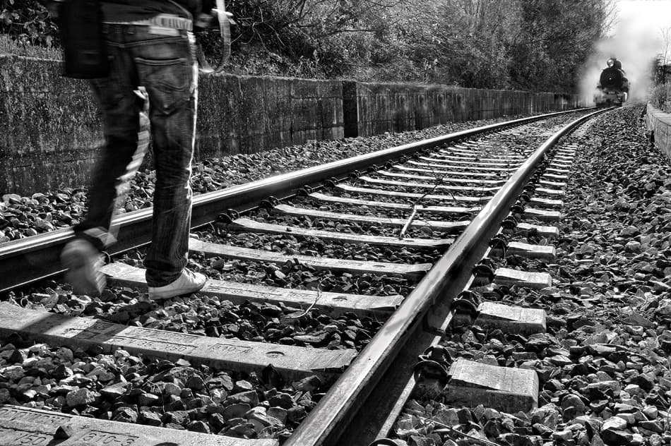 Walking the Train Tracks by Andrea Auf dem Brinke — canvas wall art