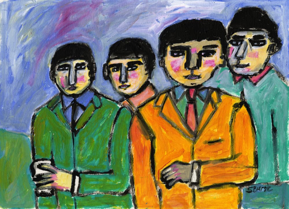 Four Pensive Men by Sharyn Bursic — canvas wall art