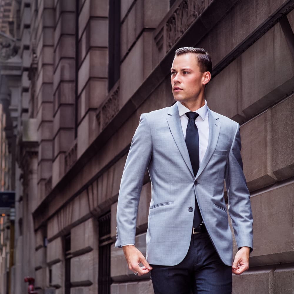 Young Businessman Strolling by Xiao Cai — canvas wall art