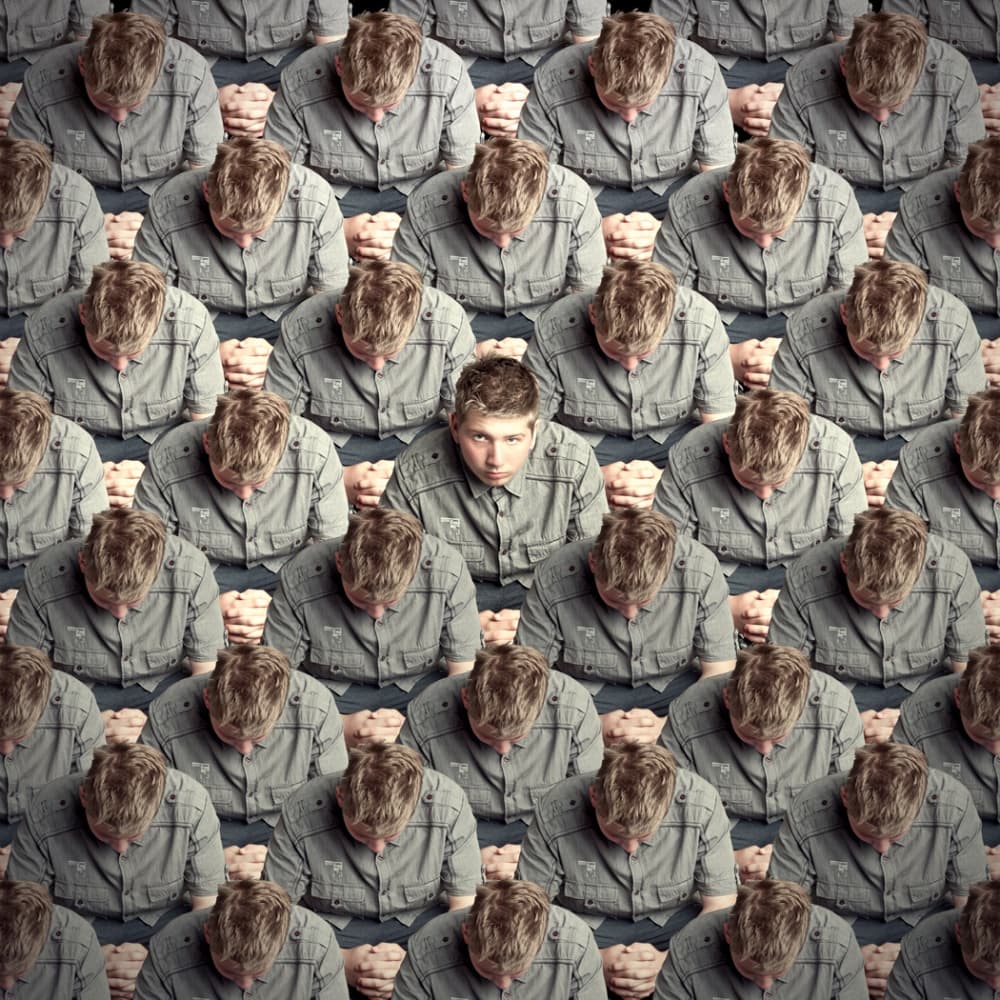 One Man Stands Out by Baden Bowen — canvas wall art