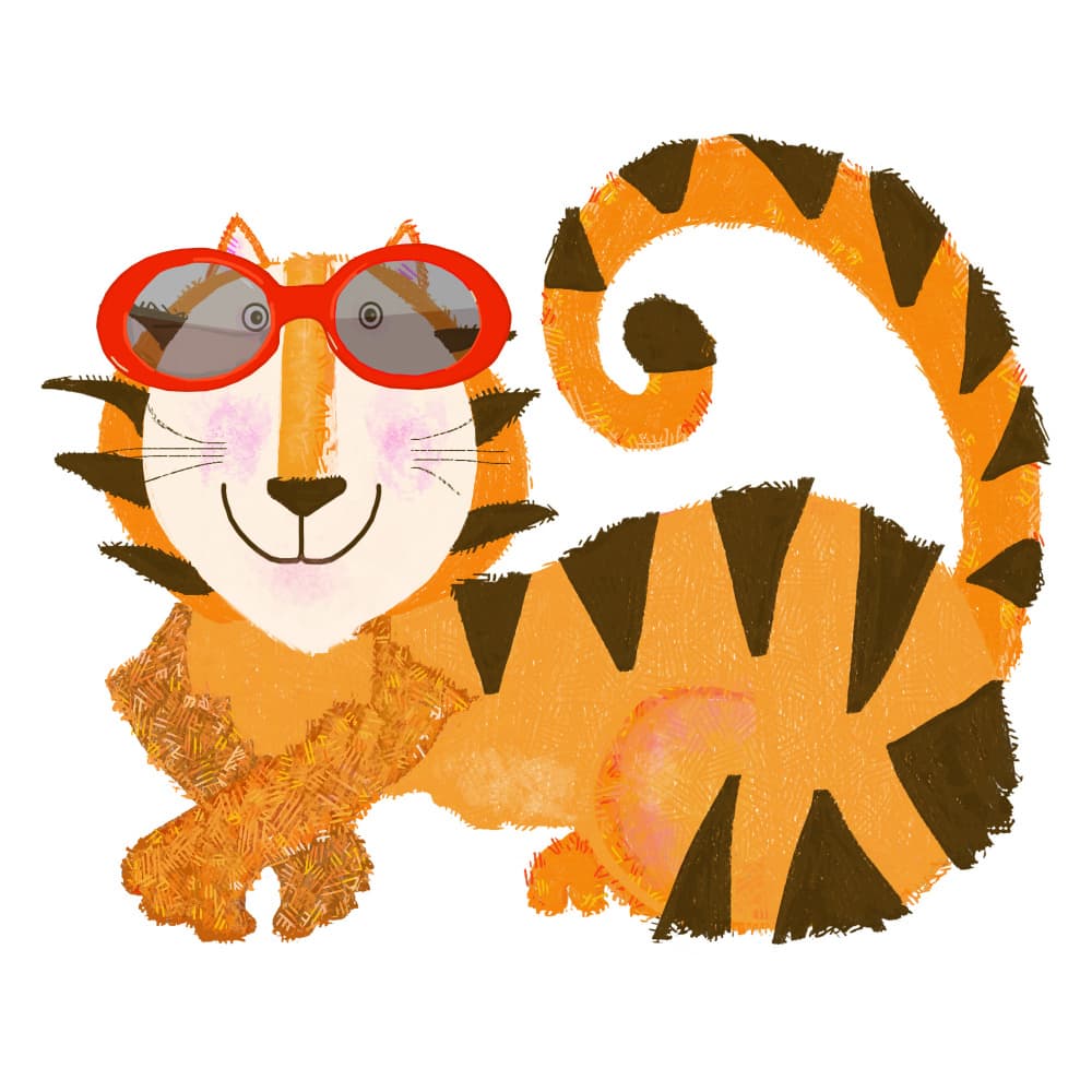 Cool Tiger In Sunglasses by Lynnda Rakos — canvas wall art