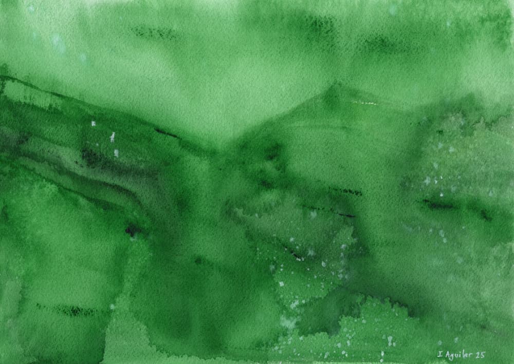 Abstract Green Landscape by Isabel Aguilar Alonso — canvas wall art