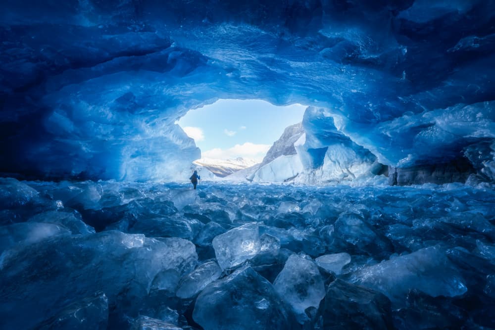 Blue Ice Cave Journey by Yongnan Li (李永男) — canvas wall art