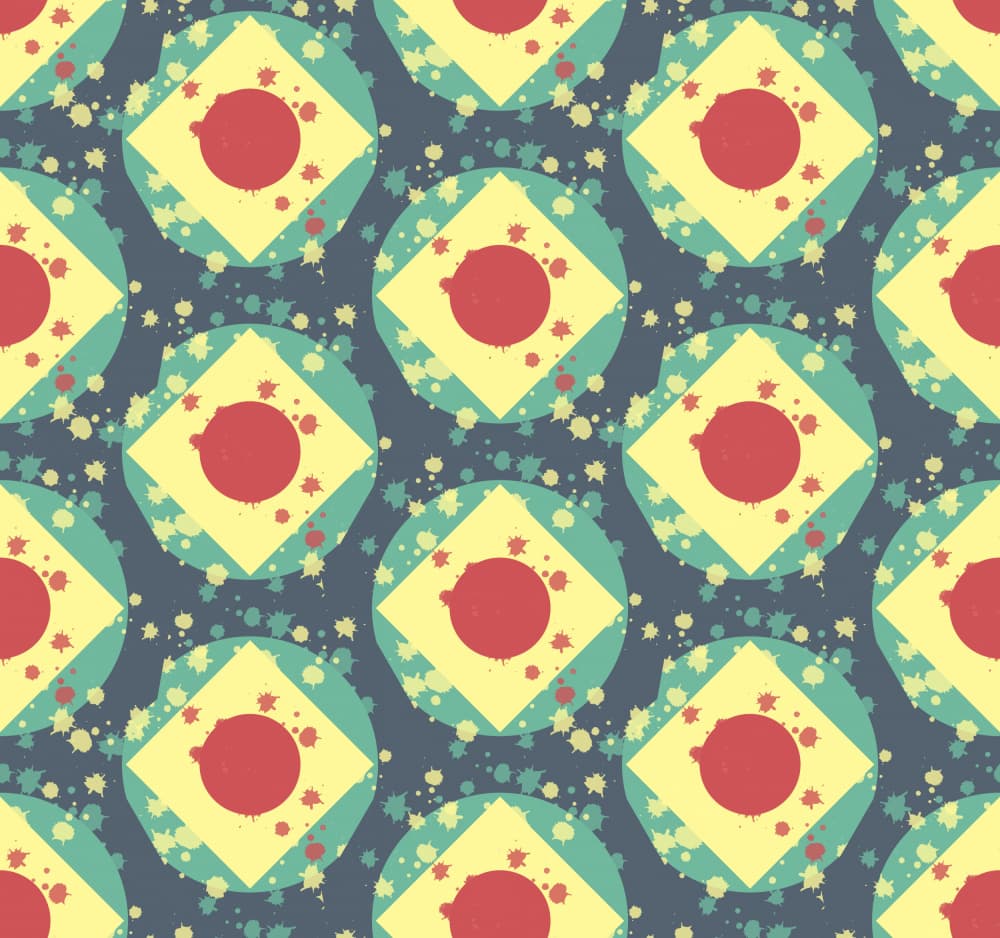 Vibrant Geometric Splatters by Marika Barsrsind — canvas wall art
