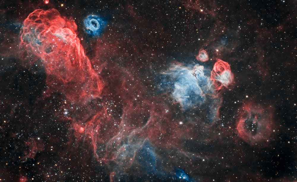 Vibrant Cosmic Nebulae by Vikas Chander — canvas wall art