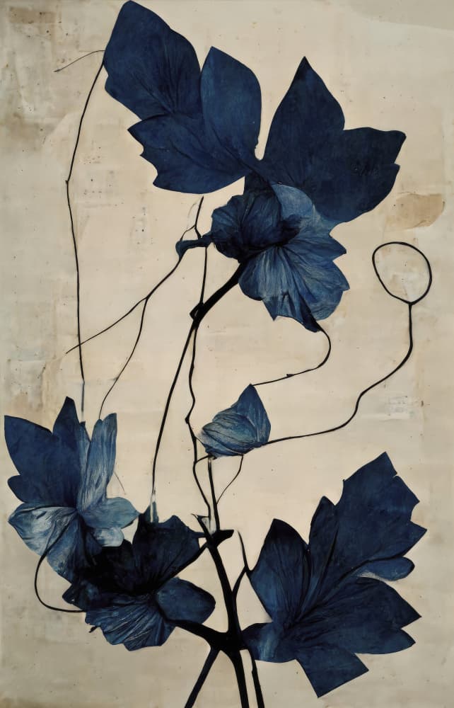 Indigo Flower by Treechild — canvas wall art