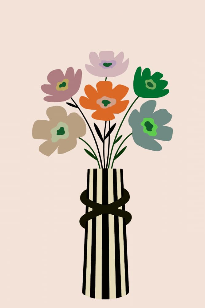 Colorful Flower Bouquet by cartissi — canvas wall art