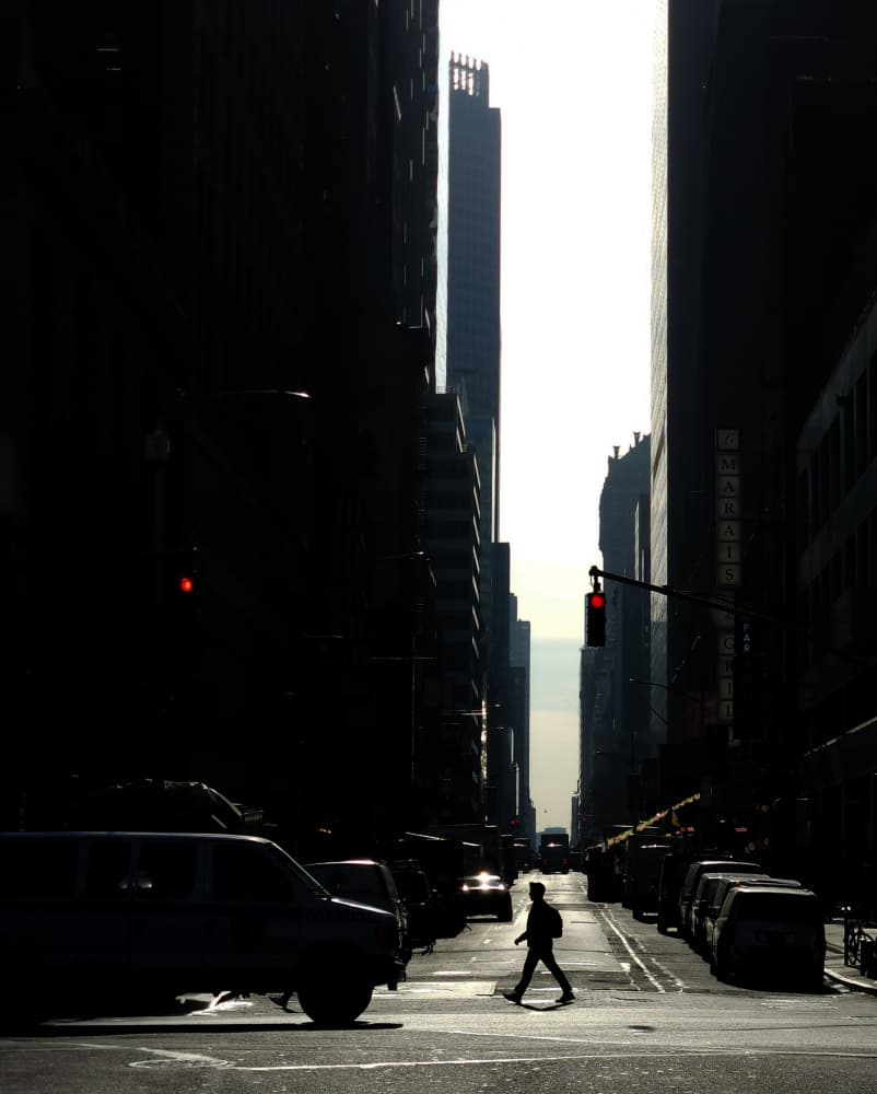 Urban Street Silhouette by Ivan Lesica — canvas wall art