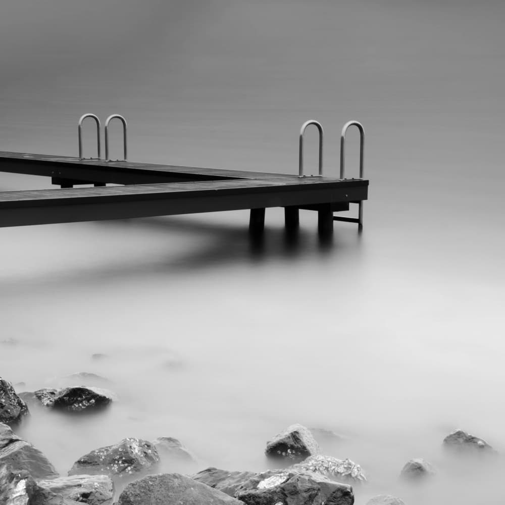 Misty Pier Serenity by Fred Louwen — canvas wall art