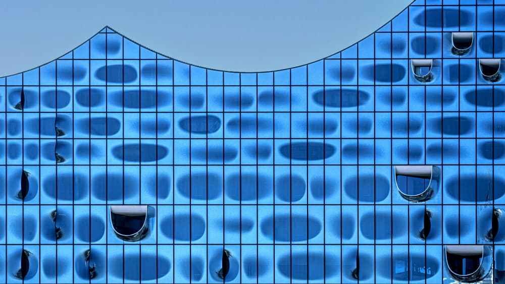 Blue Glass Waves by Stephan Rückert — canvas wall art