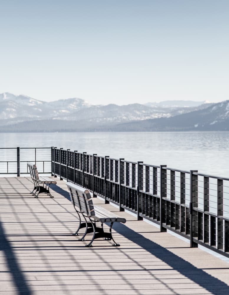 Two Benches by Mareike Böhmer — canvas wall art