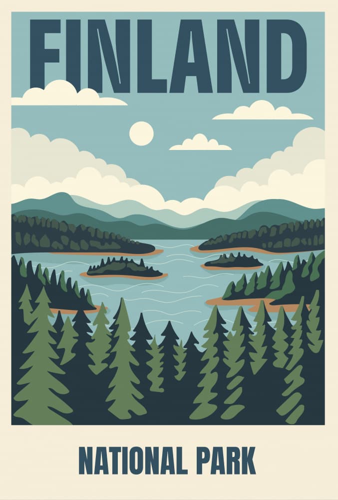 Finland National Park Lake by Marika Barsrsind β canvas wall art