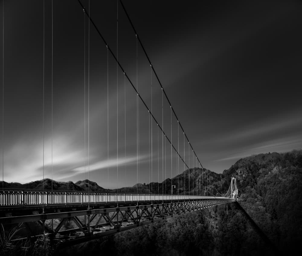 Dramatic Suspension Bridge by Yoshihiko Wada — canvas wall art