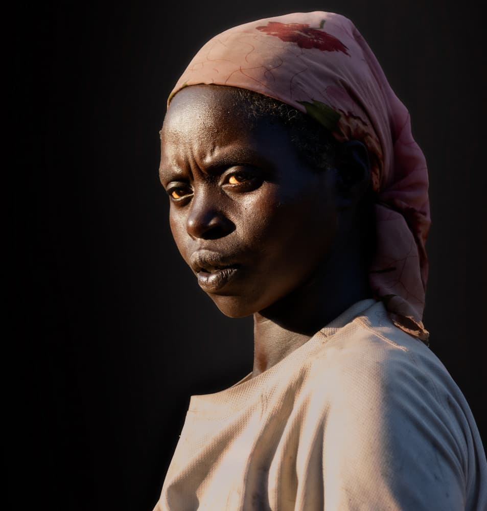 Dramatic African Portrait by Yang Jiao — canvas wall art