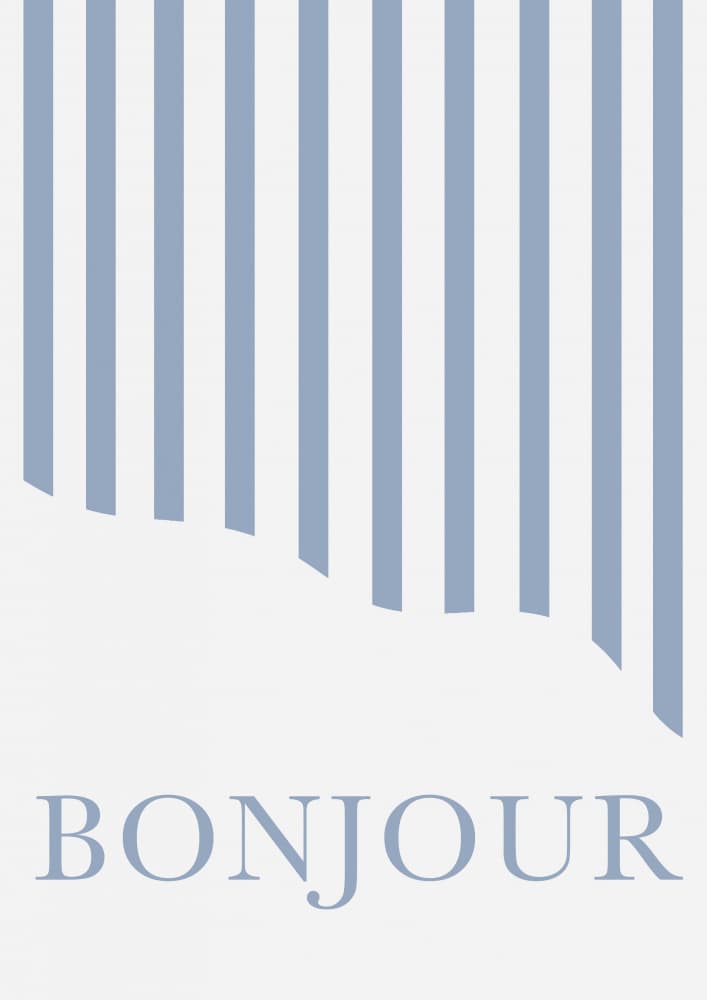 French Bonjour Stripes by Talitha McQueen — canvas wall art