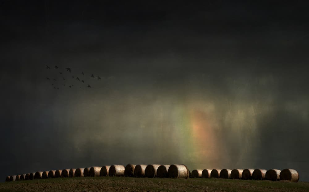 Dramatic Bales Rainbow Sky by Yvette Depaepe — canvas wall art
