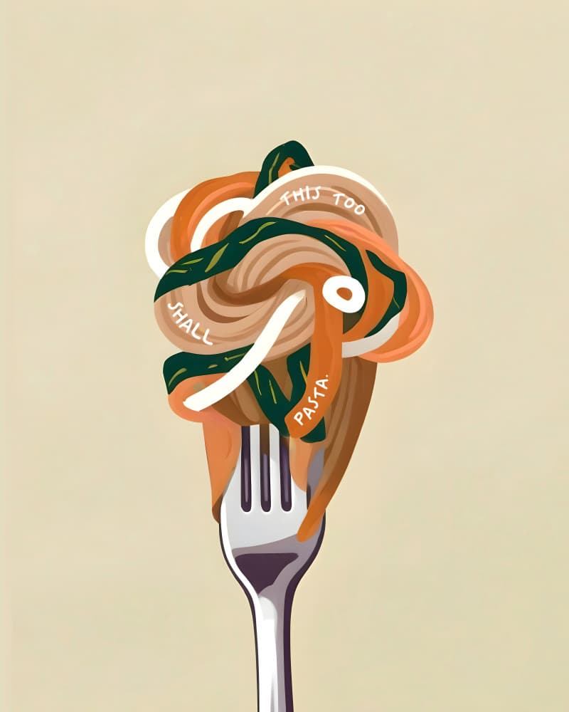 Spaghetti Fork Quote by Uma Gokhale — canvas wall art