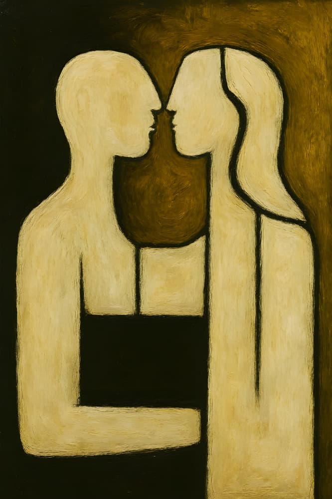 Intimate Abstract Embrace by HUGO — canvas wall art
