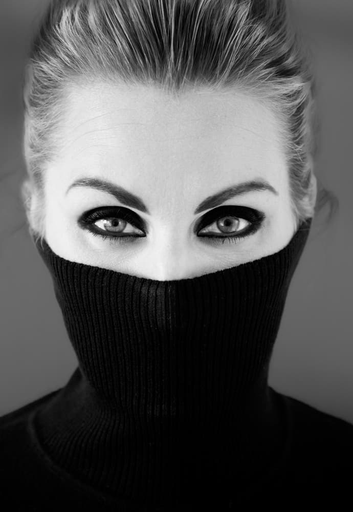 Mysterious Gaze Portrait by Tom Kraaijenbrink — canvas wall art