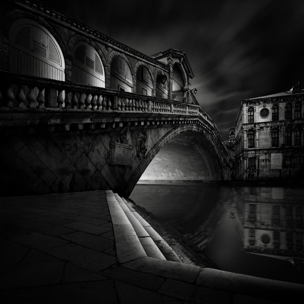 Rialto Bridge Night by Haggard — canvas wall art