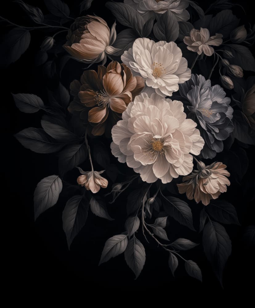 Dark Floral Elegance by Andrea Haase — canvas wall art
