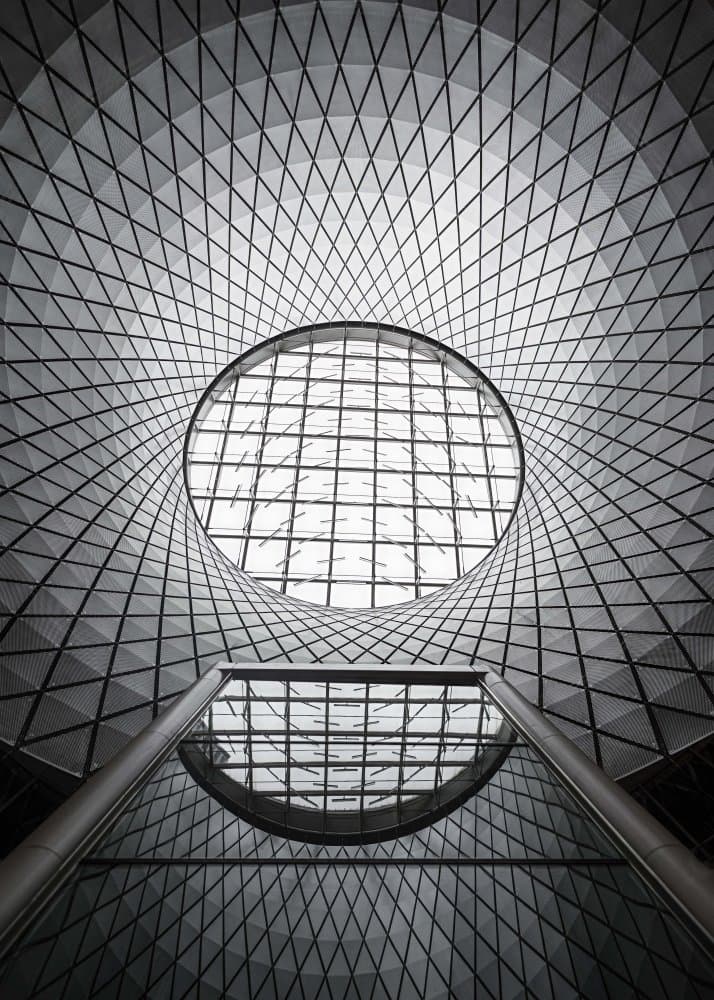 Modern Geometric Ceiling by Qijia Li — canvas wall art