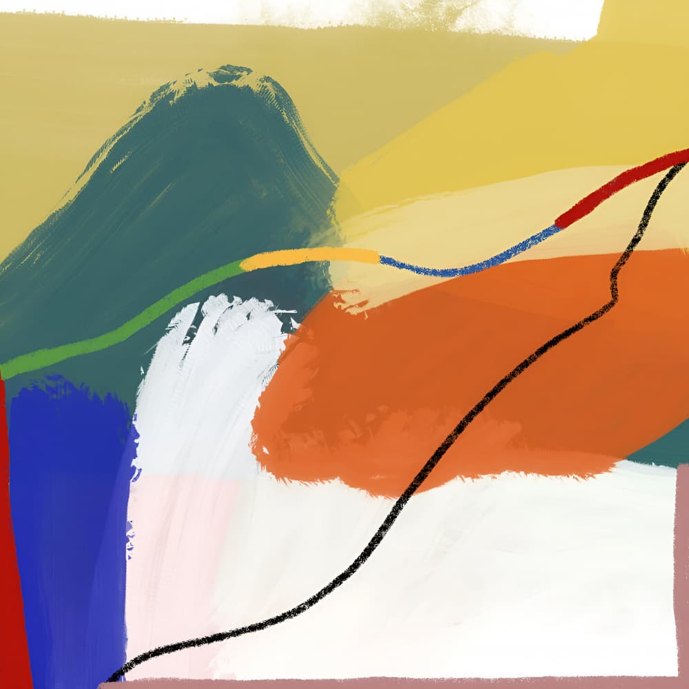 Colorful Abstract Landscape by Cesare Bellassai Art — canvas wall art