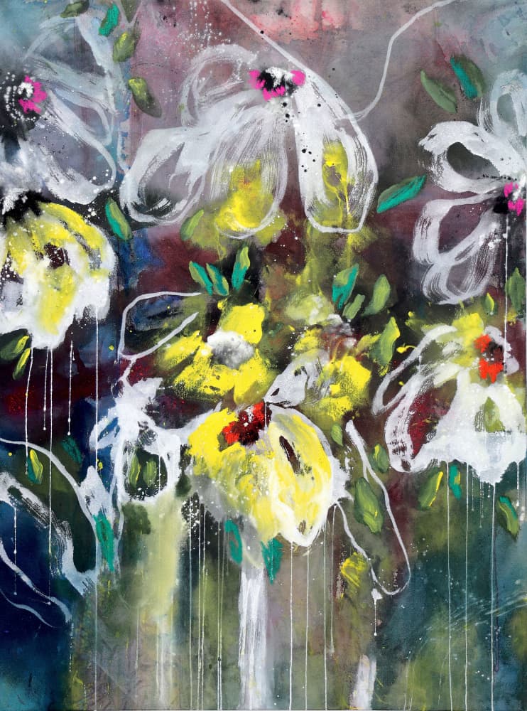 Vibrant Floral Expression by POOVI ART — canvas wall art