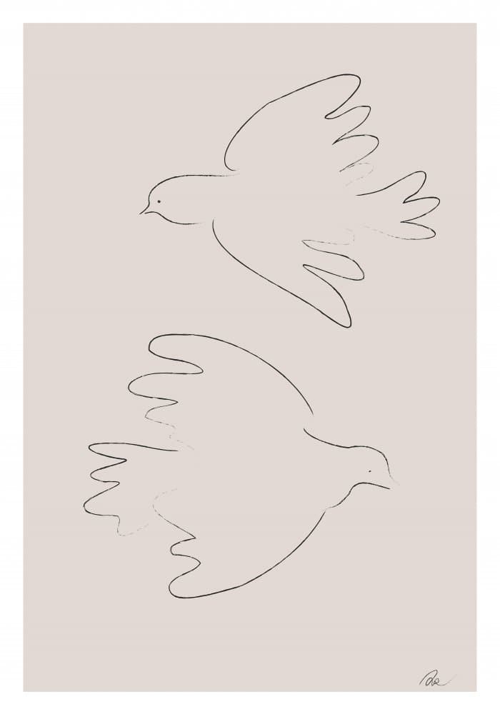 Peaceful Doves Flying by Pictufy Studio II — canvas wall art