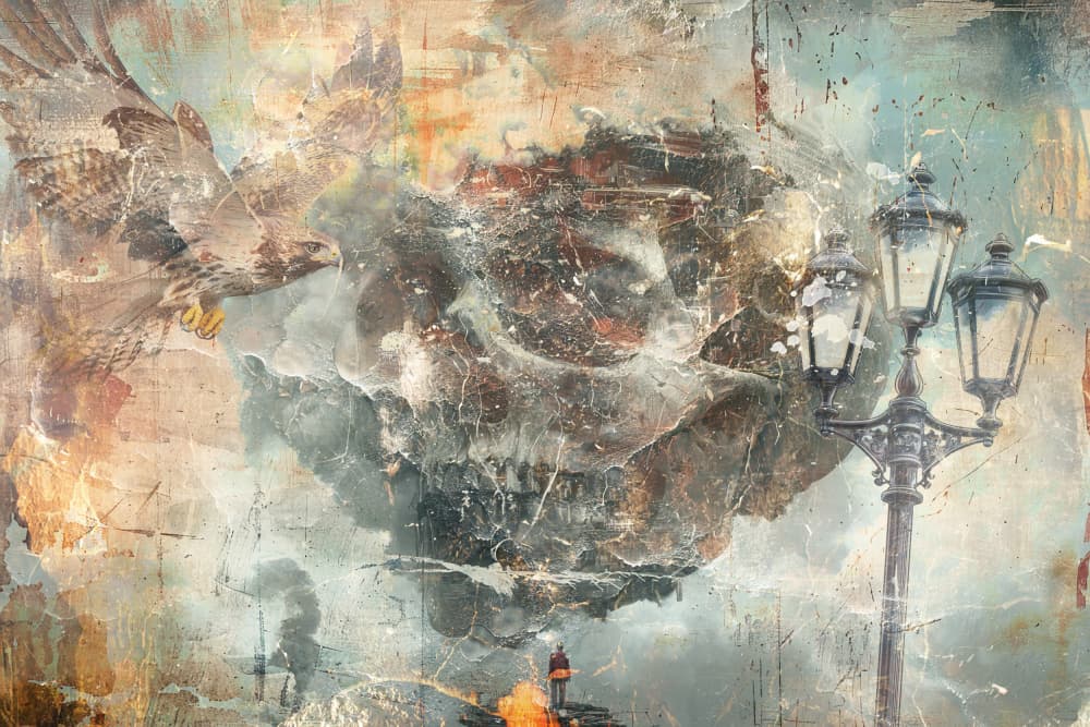 Mysterious Urban Skull by Rafal Kulik — canvas wall art