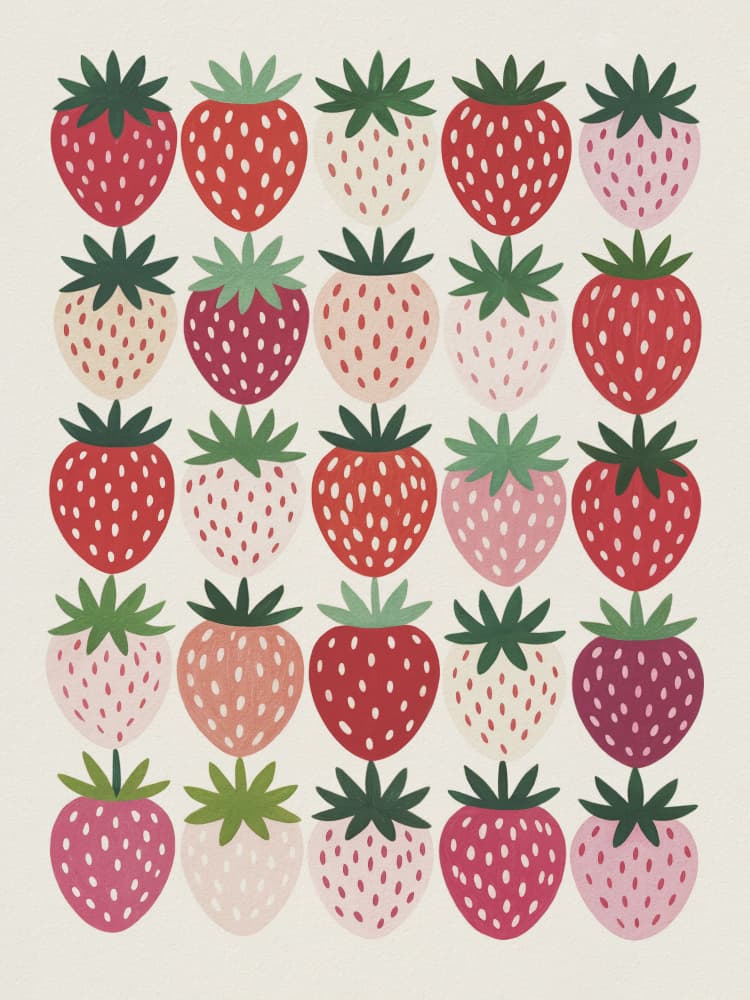 Assorted Strawberry Pattern by Andreas Magnusson — canvas wall art