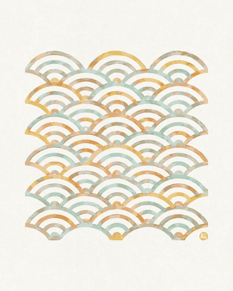 Japanese Wave Pattern by Aia Ueno — canvas wall art