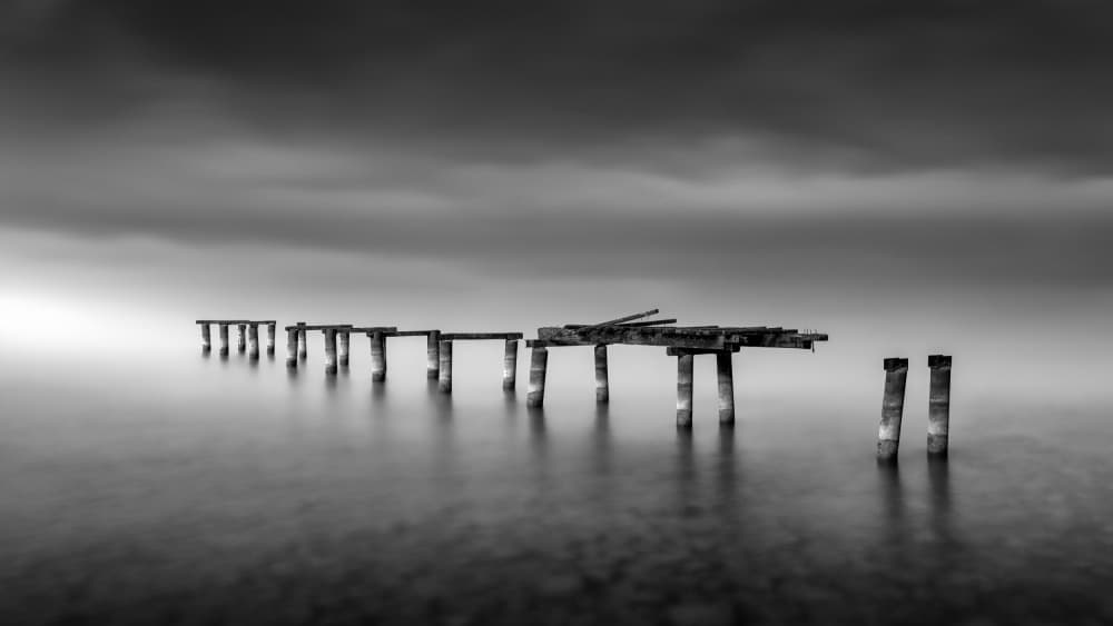 Abandoned Pier Stillness by Thomas de Franzoni — canvas wall art