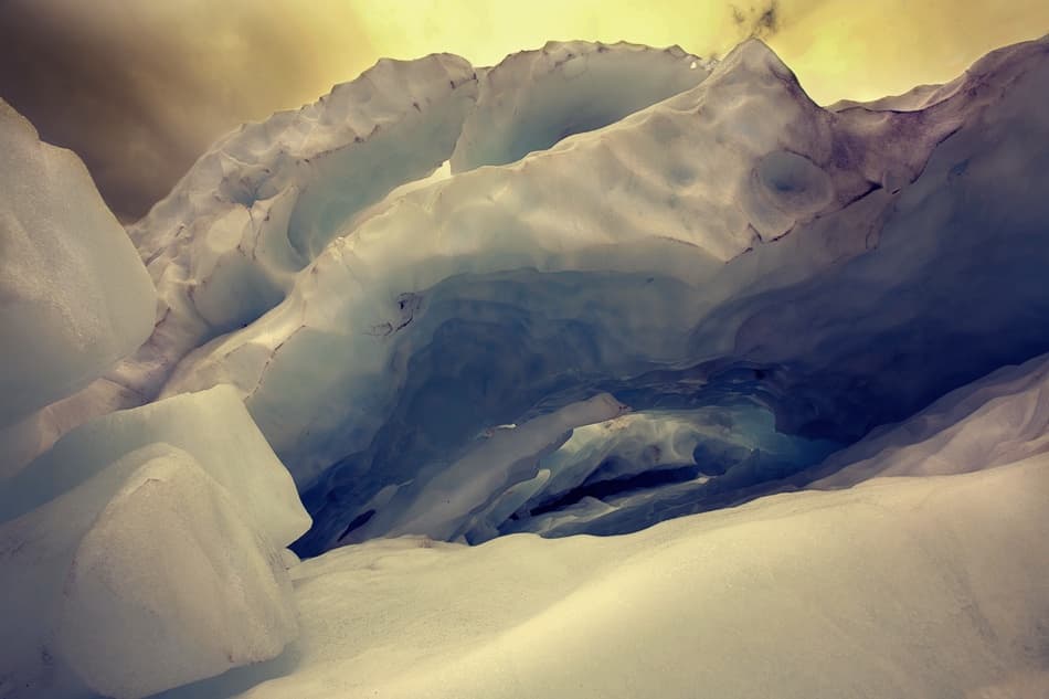 Deep Blue Glacier Cavern by Mel Brackstone — canvas wall art