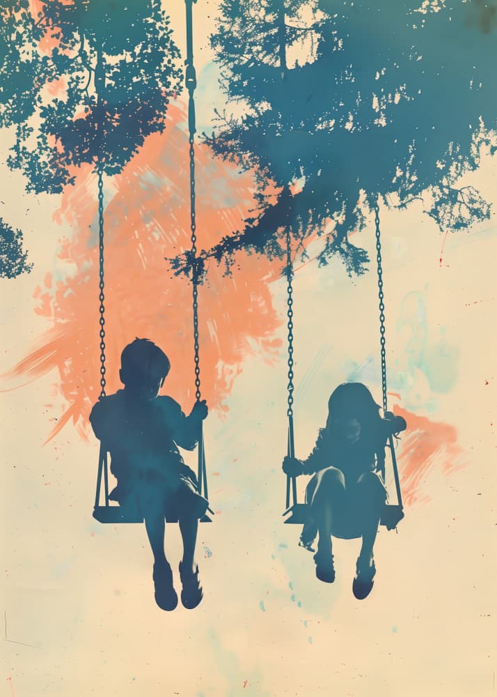Dreamy Childhood Swings by Andreas Magnusson — canvas wall art