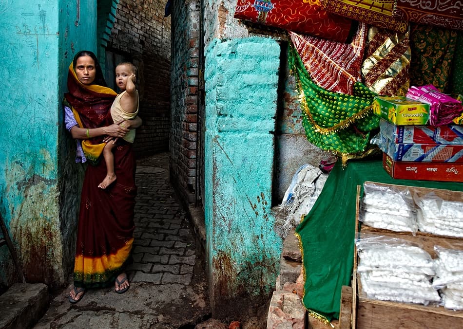 Vibrant Indian Alley Market by Prateek Dubey — canvas wall art