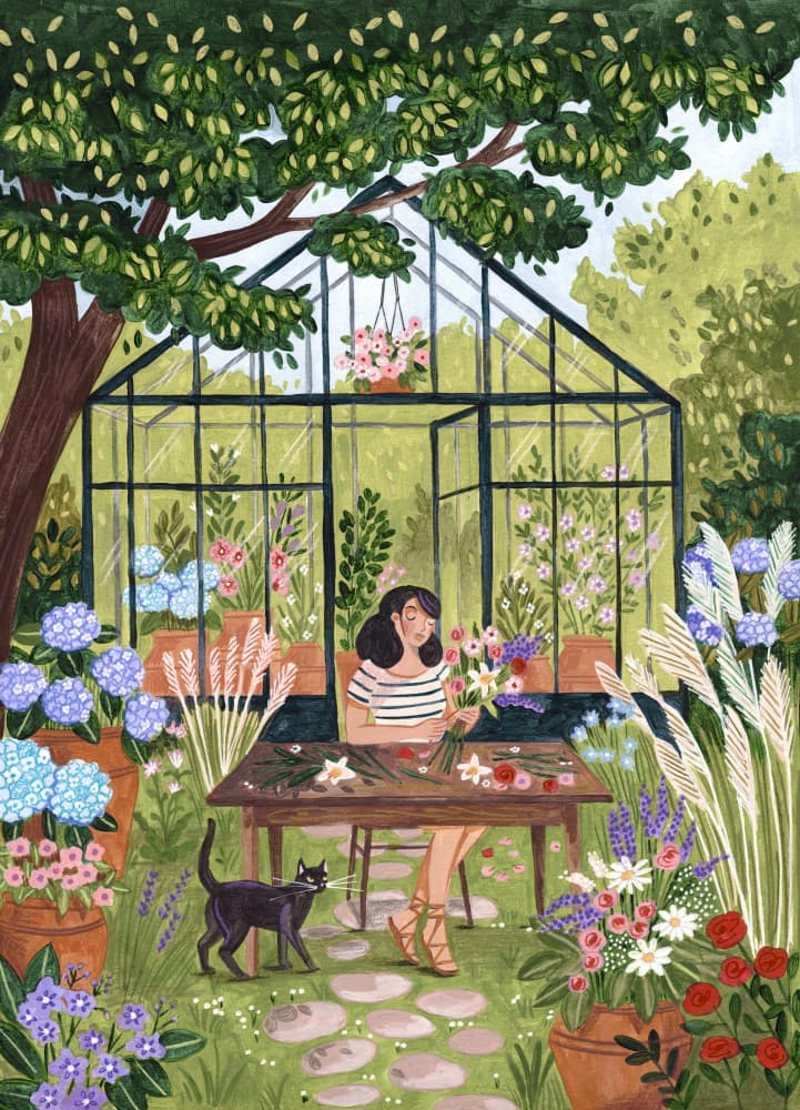 Garden Flower Arranging by Caroline Bonne Müller — canvas wall art