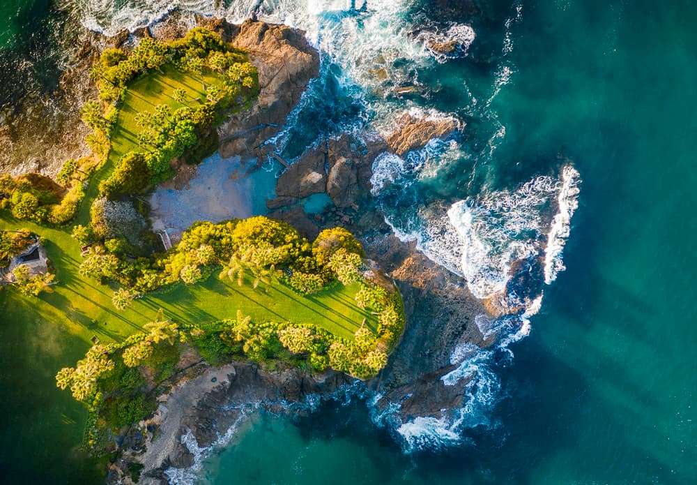 Aerial Ocean Island by Wei (David) Dai — canvas wall art