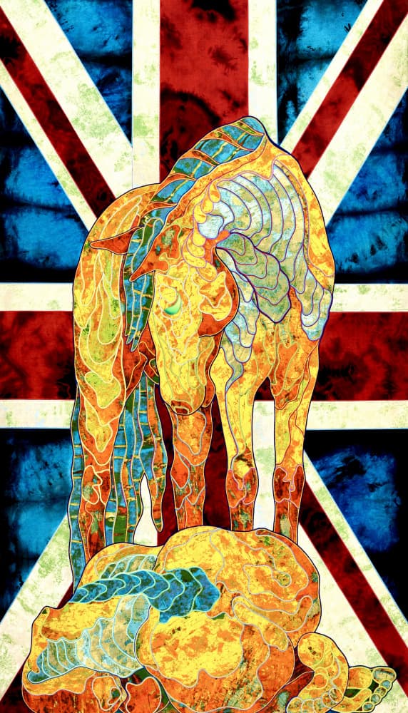 Vibrant Union Jack Horse by Kostyantin Malginov — canvas wall art
