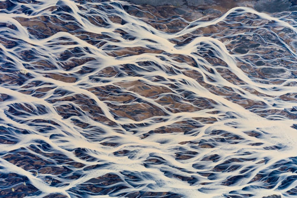 Glacial River Braids by Or Adar — canvas wall art
