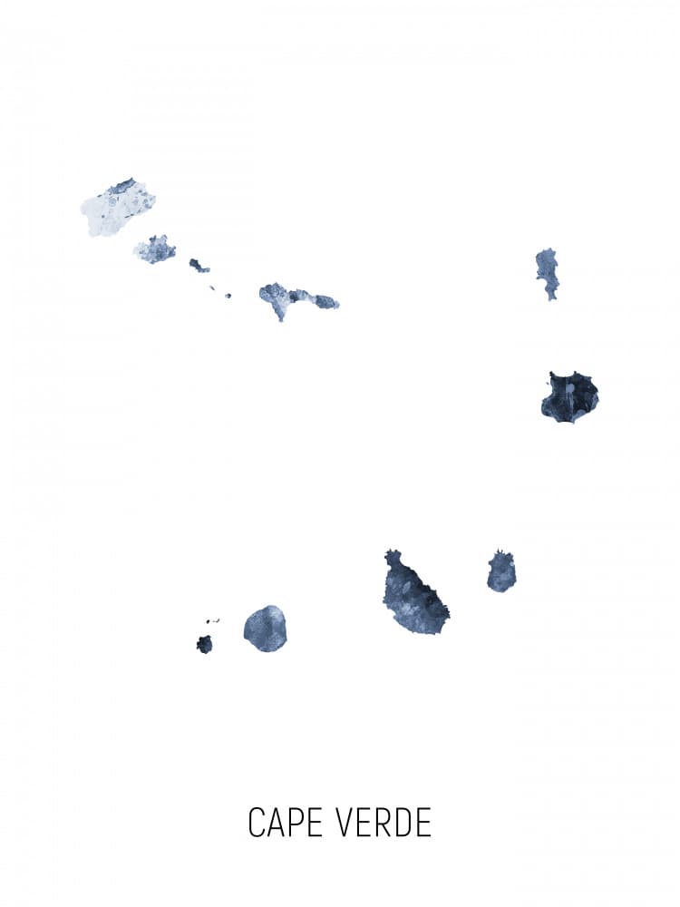 Abstract Cape Verde Map by Michael Tompsett — canvas wall art