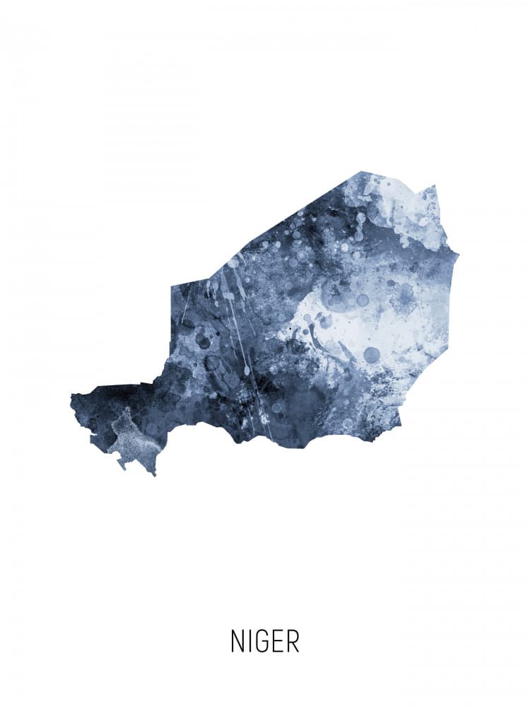 Abstract Niger Map by Michael Tompsett — canvas wall art