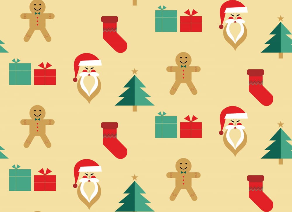 Festive Christmas Pattern by Irene Demetri — canvas wall art